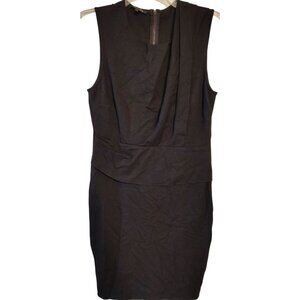 Kobi Halprin Little Black Dress Size 14 Sleeveless Draped Business Professional